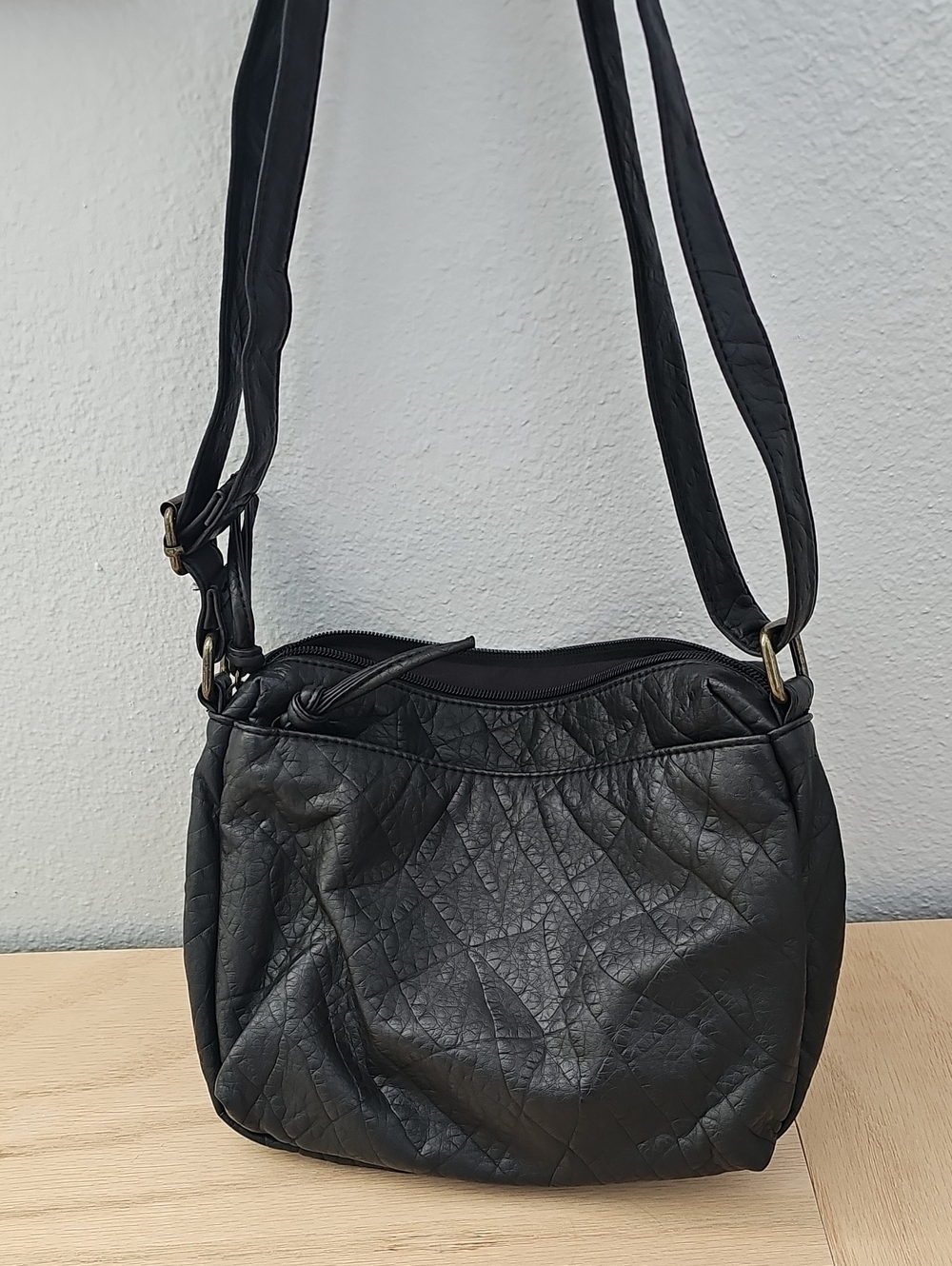 Everyday Black Quilted Crossbody Bag